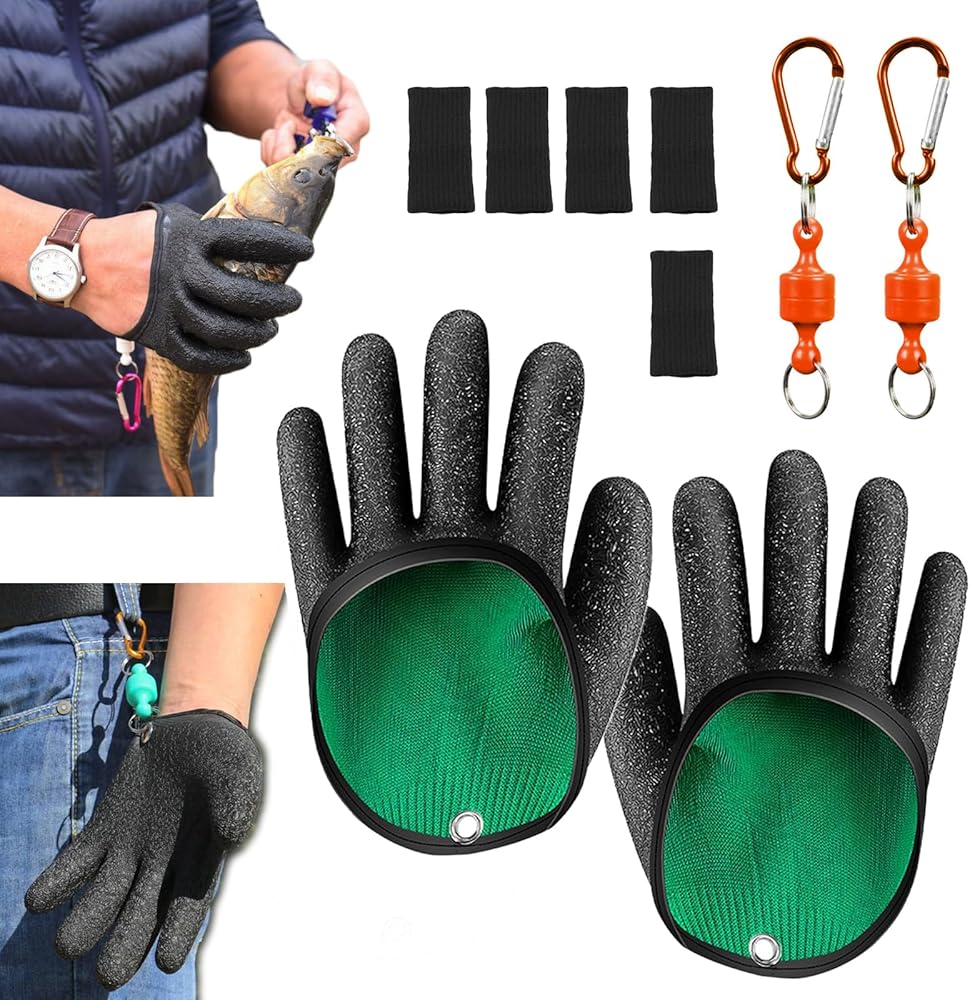 Aidmi Magnet-Release Fishing Gloves (2-Pack)