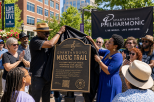 Spartanburg Music Trail marker unveiling ceremony in downtown Spartanburg SC