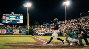 Hub City Spartanburgers batter at Fifth Third Park during April 2026 game against Greenville Drive
