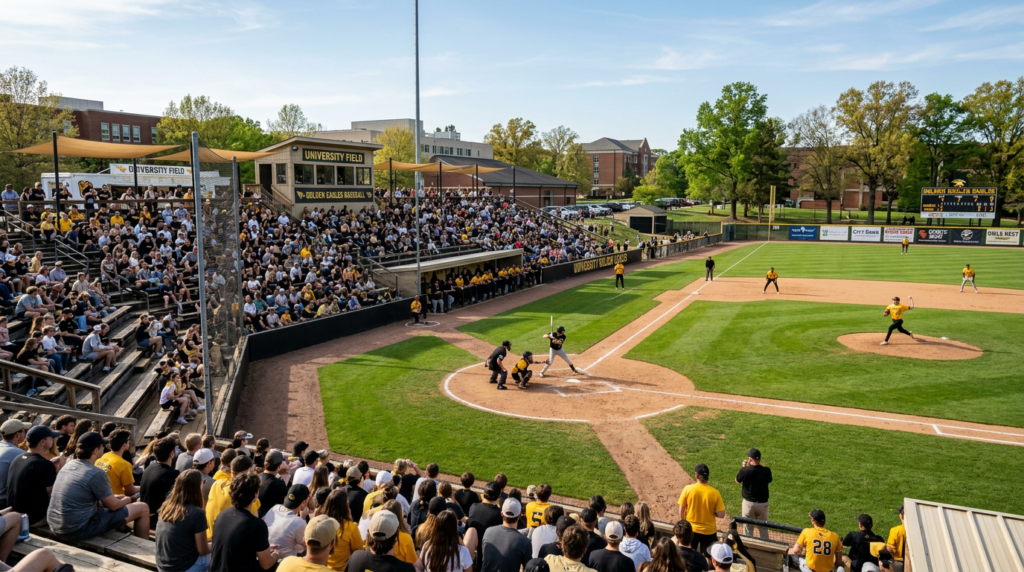 Wofford Terriers baseball action at Russell C. King Field in Spartanburg