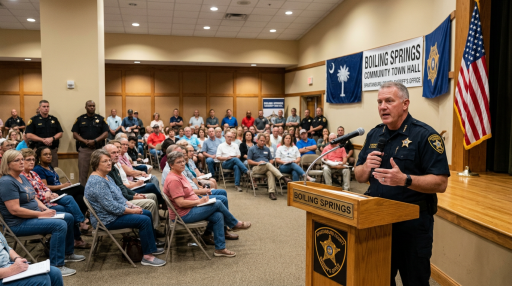 Sheriff Rhyne Holds First Community Connect at Boiling Springs, Shares Deputy Pay and Staffing Data