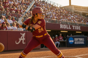 USC Upstate softball player prepares to bat at NCAA Tuscaloosa Regional