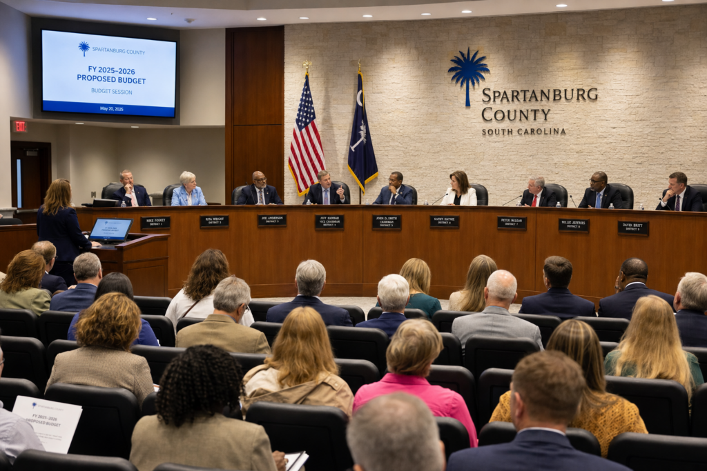 Spartanburg County Council Chambers budget workshop session