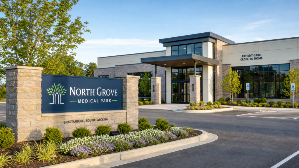 Radial clinic exterior in North Grove Medical Park Spartanburg SC
