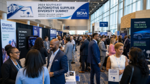 BMW Supplier Xchange conference networking floor at Greenville Convention Center