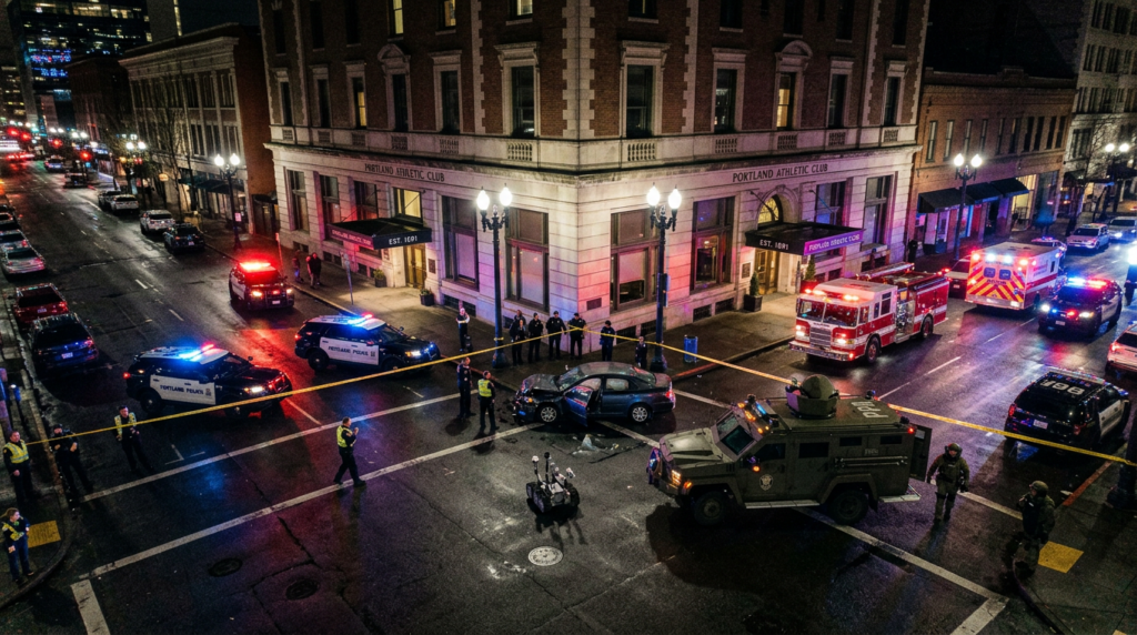 Car With Explosive Devices Crashes Into Portland Athletic Club, Driver Dead