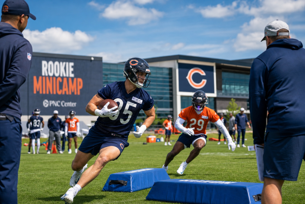 Chicago Bears 2026 rookie minicamp practice at Halas Hall