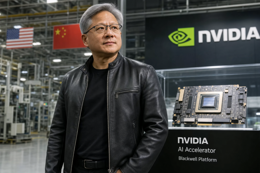 Nvidia Surges to Record High as Jensen Huang Joins Trump’s Beijing Summit