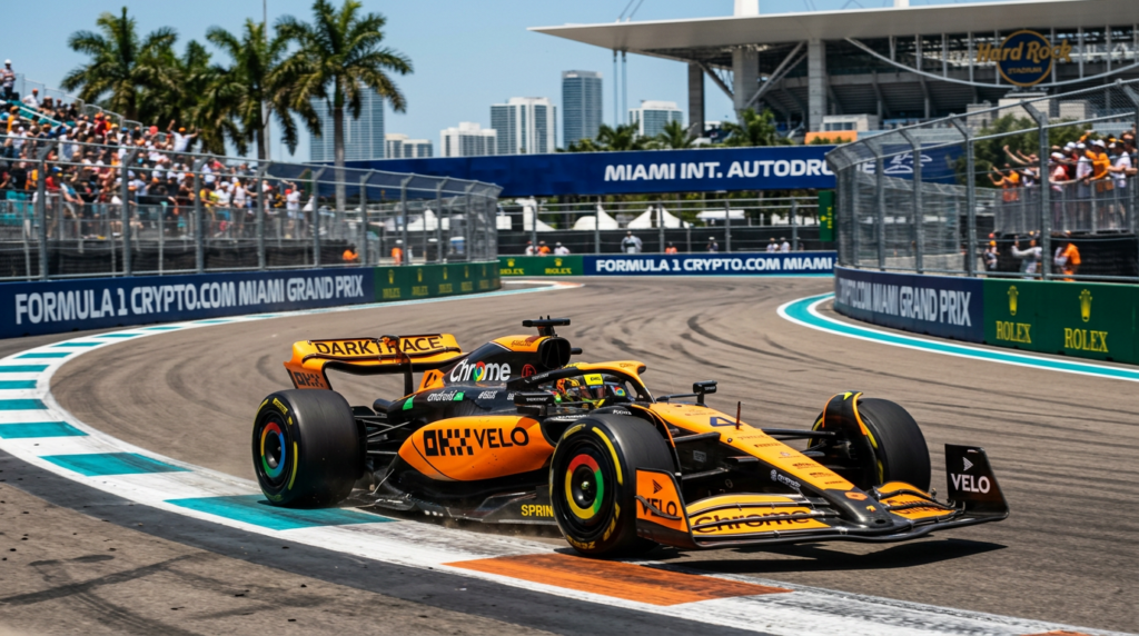 Lando Norris in the McLaren MCL40 during 2026 F1 Miami Grand Prix sprint qualifying