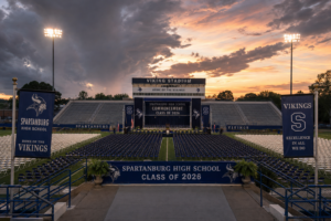 Viking Stadium prepared for Spartanburg High School Class of 2026 commencement