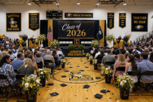 Landrum High School gym prepared for Class of 2026 graduation