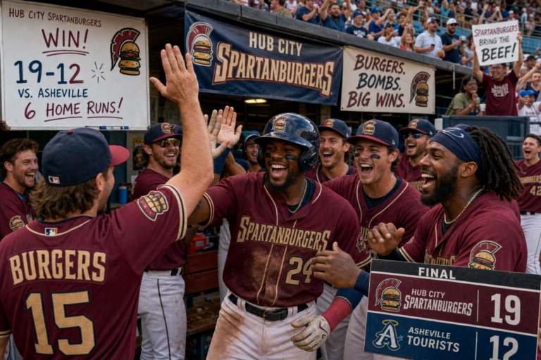 Spartanburgers Finish Asheville Series With Franchise-Record 19 Runs