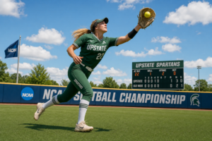 USC Upstate outfielder Taliyah Thomas in action during 2026 softball season earning NFCA All-Region honors