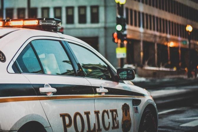 Police car parked on a street