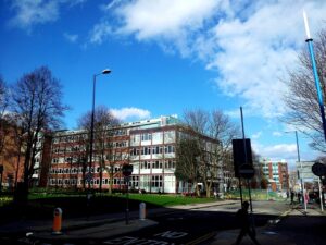 School building on a sunny day