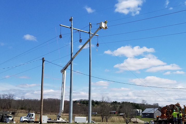 Electric transmission lines and poles