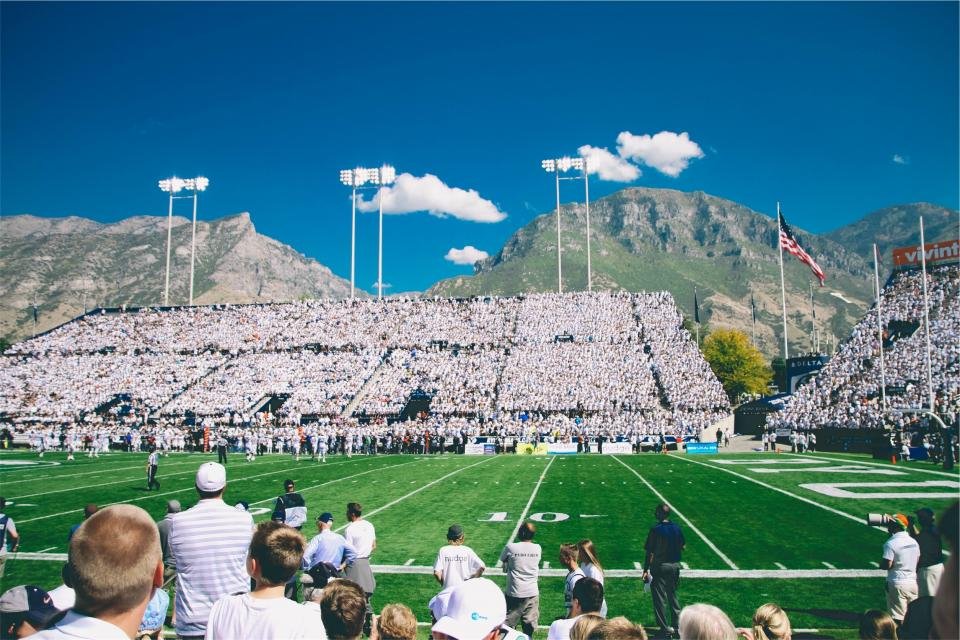 Football on a high school field
