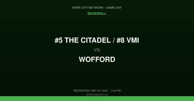 #5 The Citadel / #8 VMI vs. Wofford — Baseball Game Day — Spartanburg, SC — May 20, 2026