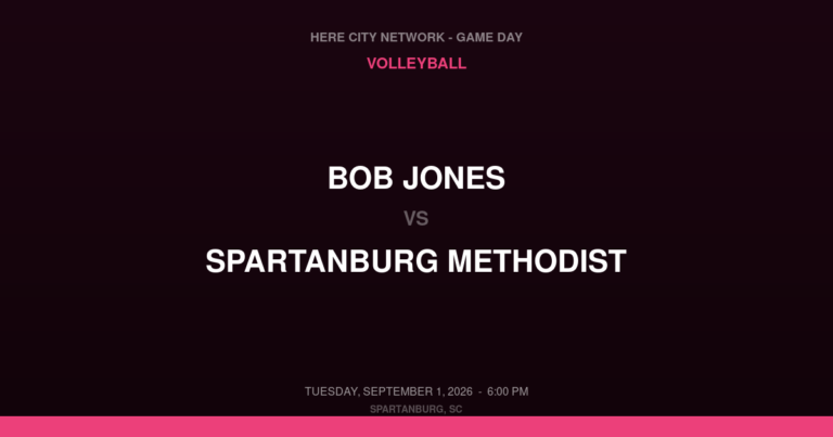 Bob Jones vs. Spartanburg Methodist — Volleyball Game Day — Spartanburg, SC — Sep 1, 2026