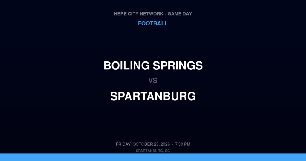 Boiling Springs vs. Spartanburg — Football Game Day — Spartanburg, SC — Oct 23, 2026