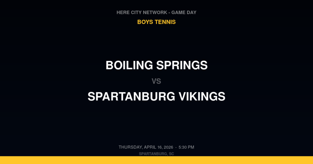 BOILING SPRINGS vs. Spartanburg Vikings — Boys Tennis Game Day — Spartanburg, SC
