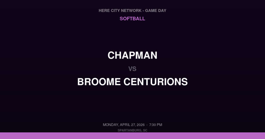 CHAPMAN vs. Broome Centurions — Girls Soccer Game Day — Spartanburg, SC