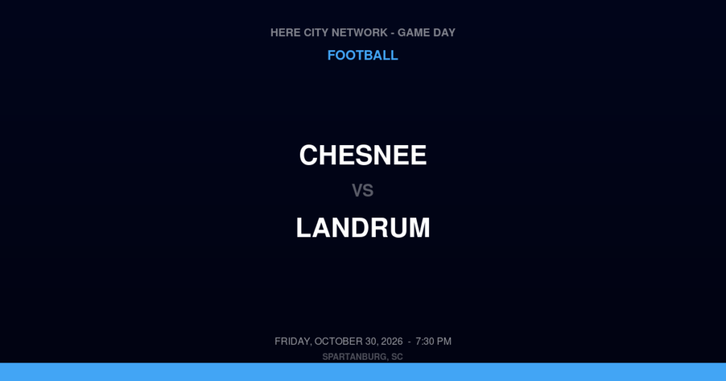 CHESNEE vs LANDRUM FOOTBALL game day graphic - Spartanburg, SC
