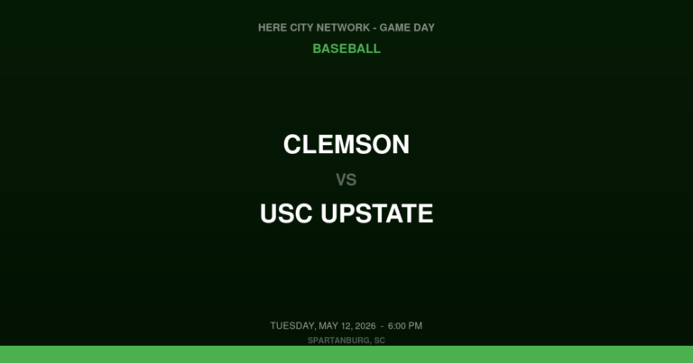 Clemson vs. USC Upstate — Baseball Game Day — Spartanburg, SC — May 12, 2026