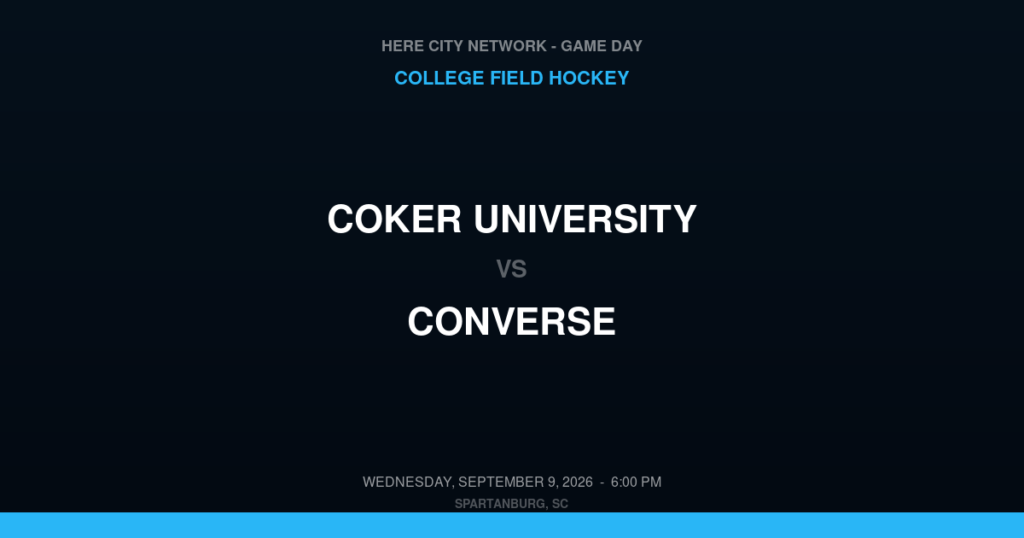 Coker University vs. Converse — College Field Hockey Game Day — Spartanburg, SC — Sep 9, 2026