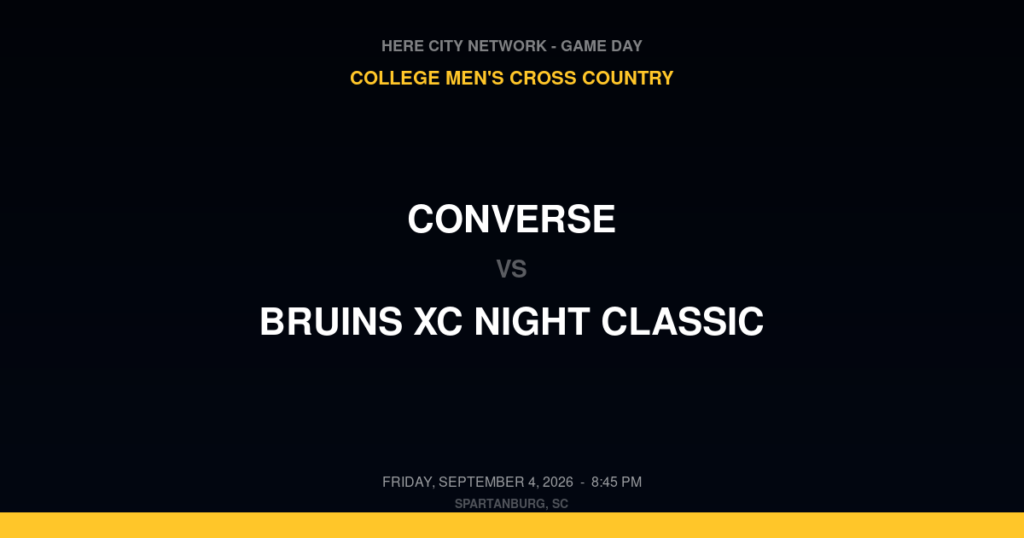 Converse vs. Bruins XC Night Classic — College Men's Cross Country Game Day — Spartanburg, SC — Sep 4, 2026