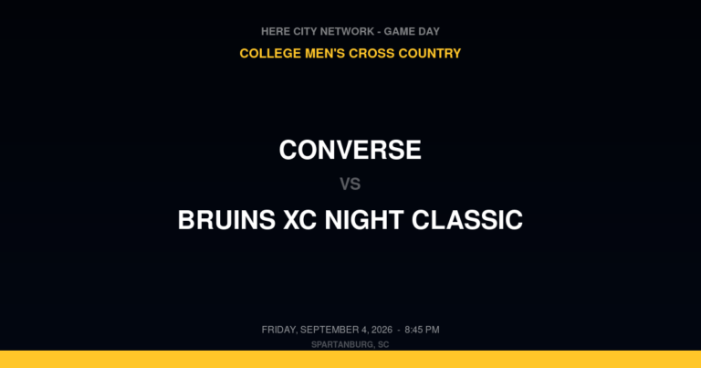 Converse vs. Bruins XC Night Classic — College Men's Cross Country Game Day — Spartanburg, SC — Sep 4, 2026
