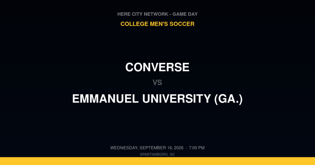 Converse vs. Emmanuel University (Ga.) — College Men's Soccer Game Day — Spartanburg, SC — Sep 16, 2026