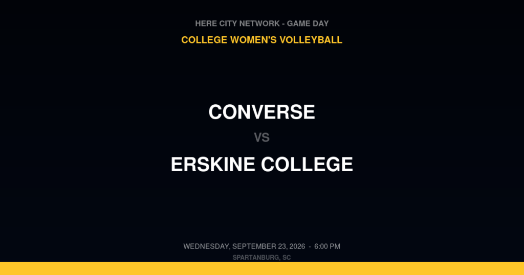 Converse vs. Erskine College — College Women's Volleyball Game Day — Spartanburg, SC — Sep 23, 2026