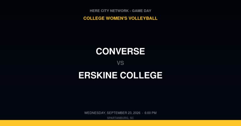 Converse vs. Erskine College — College Women's Volleyball Game Day — Spartanburg, SC — Sep 23, 2026