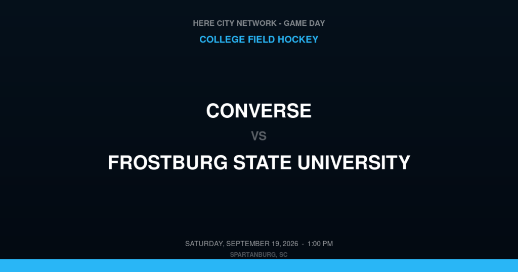 Converse vs. Frostburg State University — College Field Hockey Game Day — Spartanburg, SC — Sep 19, 2026