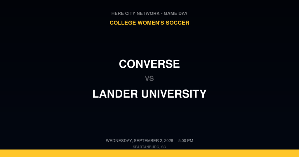 Converse vs. Lander University — College Women's Soccer Game Day — Spartanburg, SC — Sep 2, 2026