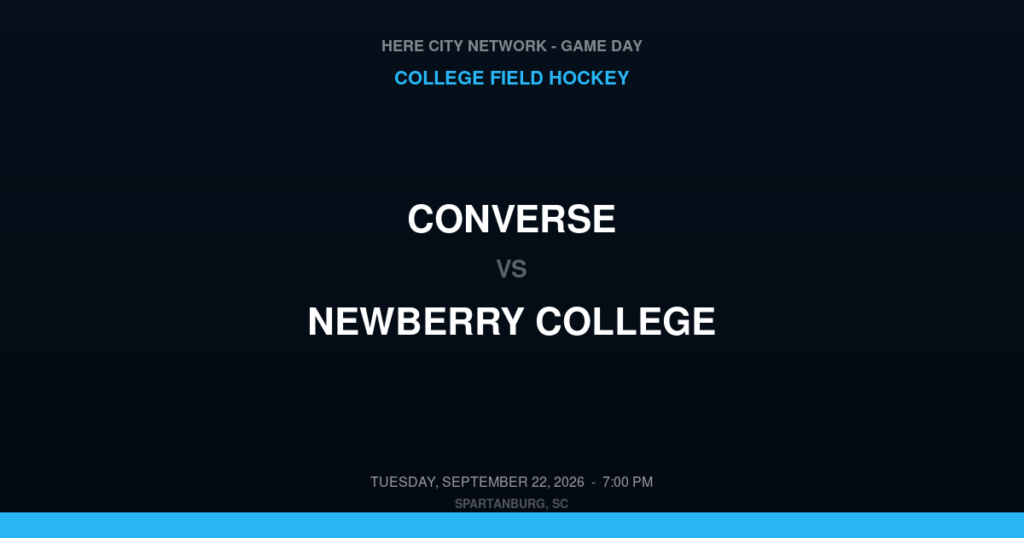 Converse vs. Newberry College — College Field Hockey Game Day — Spartanburg, SC — Sep 22, 2026