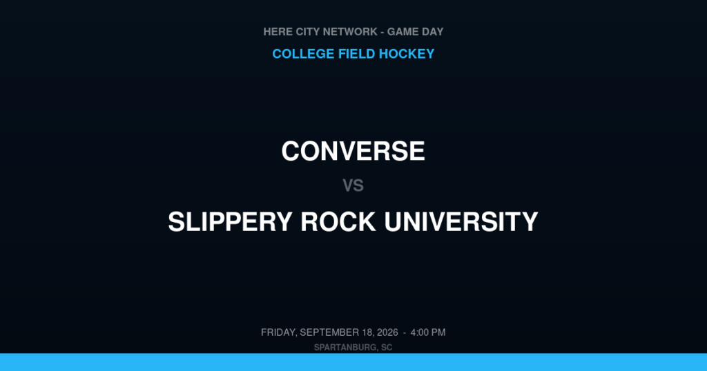 Converse vs. Slippery Rock University — College Field Hockey Game Day — Spartanburg, SC — Sep 18, 2026