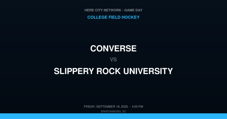 Converse vs. Slippery Rock University — College Field Hockey Game Day — Spartanburg, SC — Sep 18, 2026