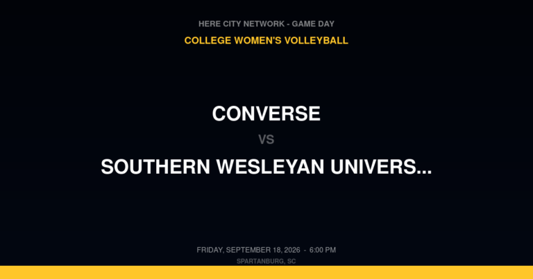 Converse vs. Southern Wesleyan University (S.C.) — College Women's Volleyball Game Day — Spartanburg, SC — Sep 18, 2026