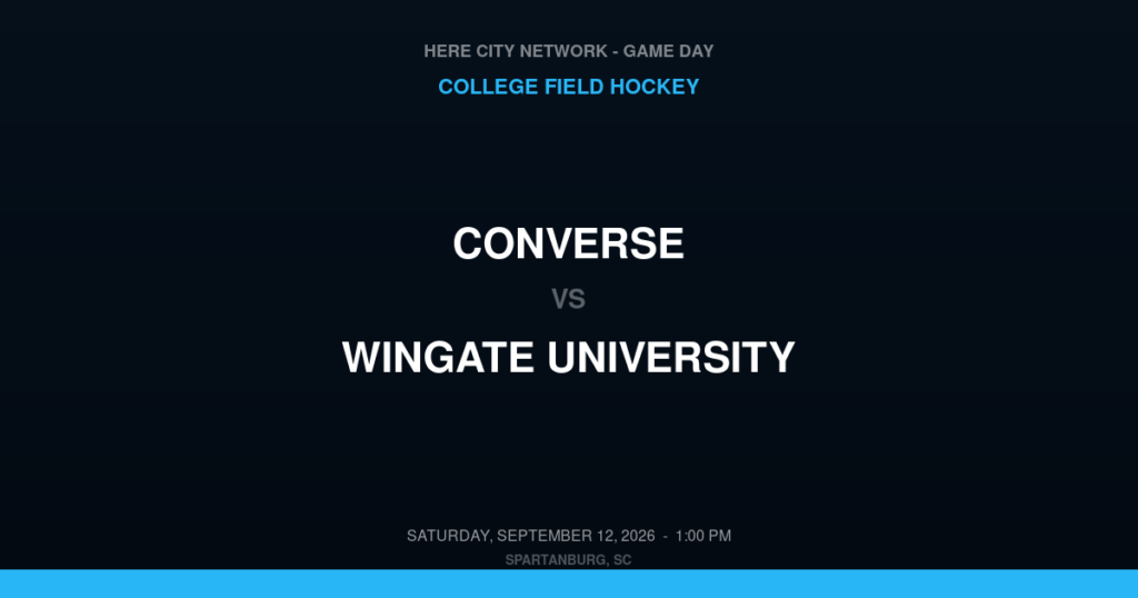 Converse vs. Wingate University — College Field Hockey Game Day — Spartanburg, SC — Sep 12, 2026