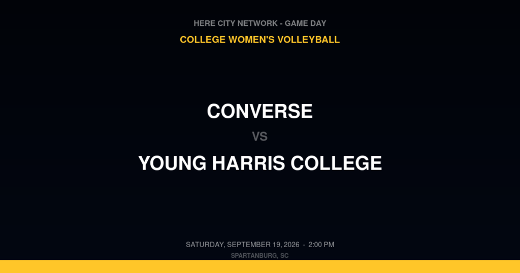 Converse vs. Young Harris College — College Women's Volleyball Game Day — Spartanburg, SC — Sep 19, 2026