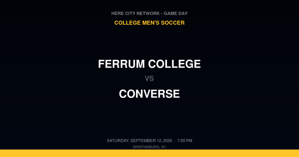Ferrum College vs. Converse — College Men's Soccer Game Day — Spartanburg, SC — Sep 12, 2026