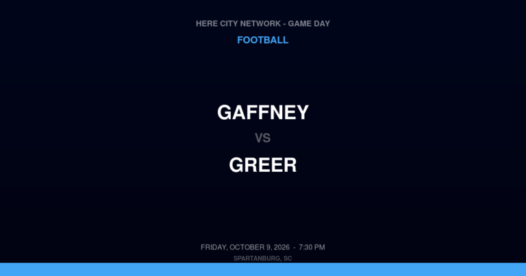 Gaffney vs. Greer — Football Game Day — Greer, SC — Oct 9, 2026