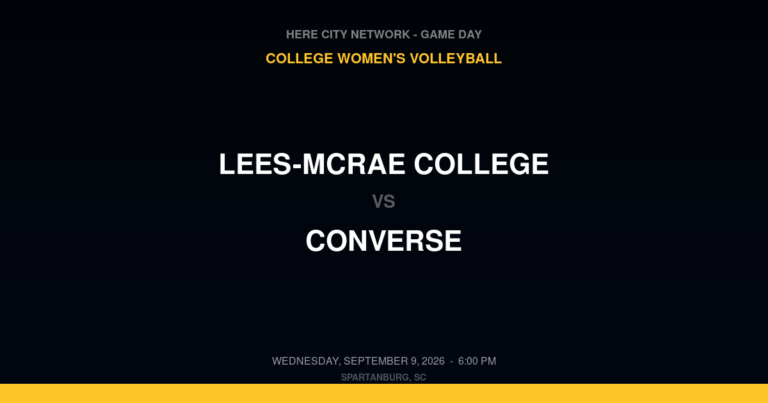 Lees-McRae College vs. Converse — College Women's Volleyball Game Day — Spartanburg, SC — Sep 9, 2026