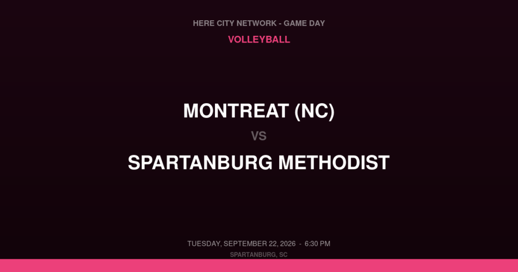 Montreat (NC) vs. Spartanburg Methodist — Volleyball Game Day — Spartanburg, SC — Sep 22, 2026