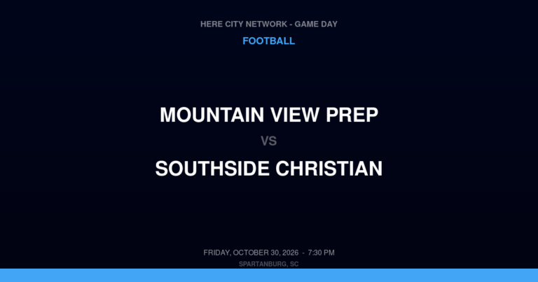 Mountain View Prep vs. Southside Christian — Football Game Day — Simpsonville, SC — Oct 30, 2026