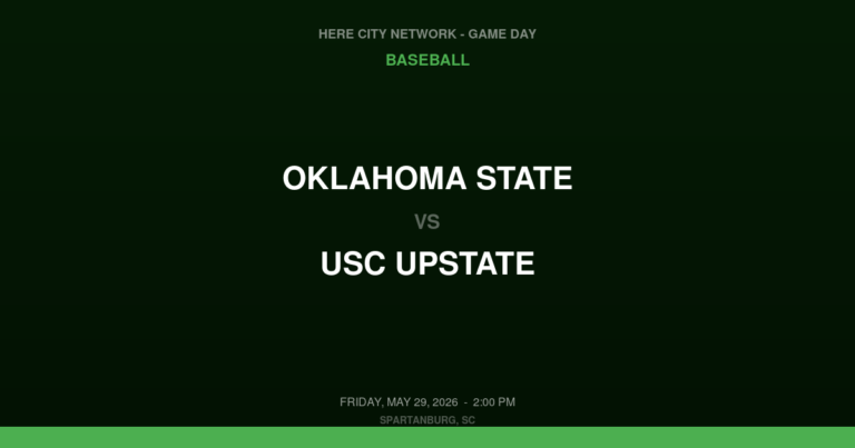 Oklahoma State vs. USC Upstate — Baseball Game Day — Spartanburg, SC — May 29, 2026