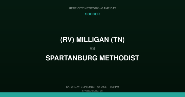 (RV) Milligan (TN) vs. Spartanburg Methodist — Soccer Game Day — Spartanburg, SC — Sep 12, 2026