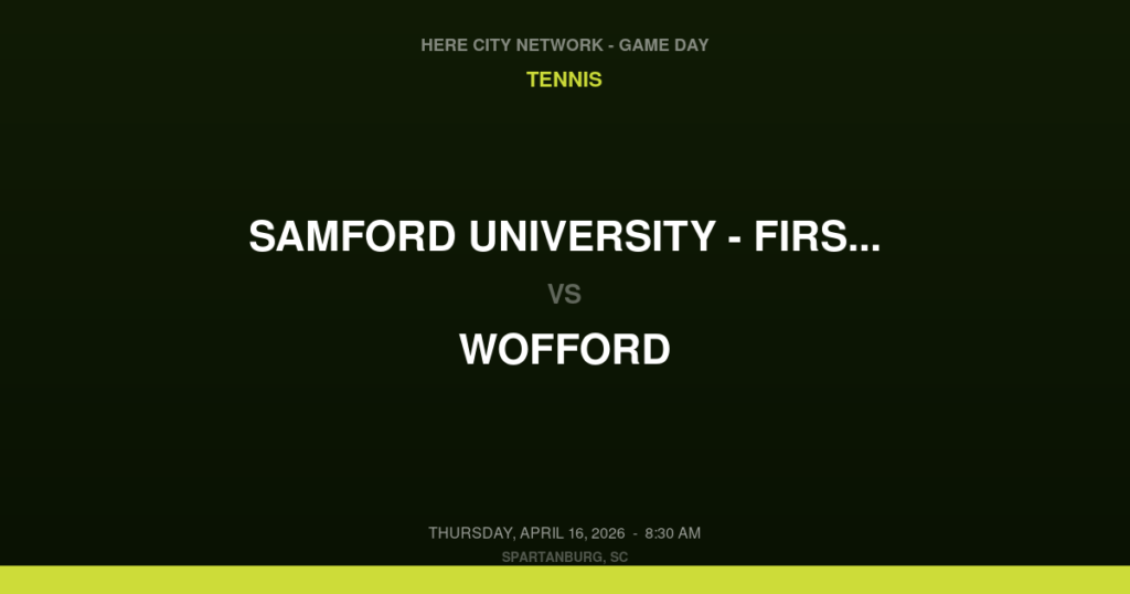 Samford University – First Round vs. Wofford — Tennis Game Day — Spartanburg, SC